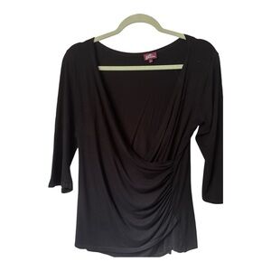 Salaam Black Drape Blouse Medium